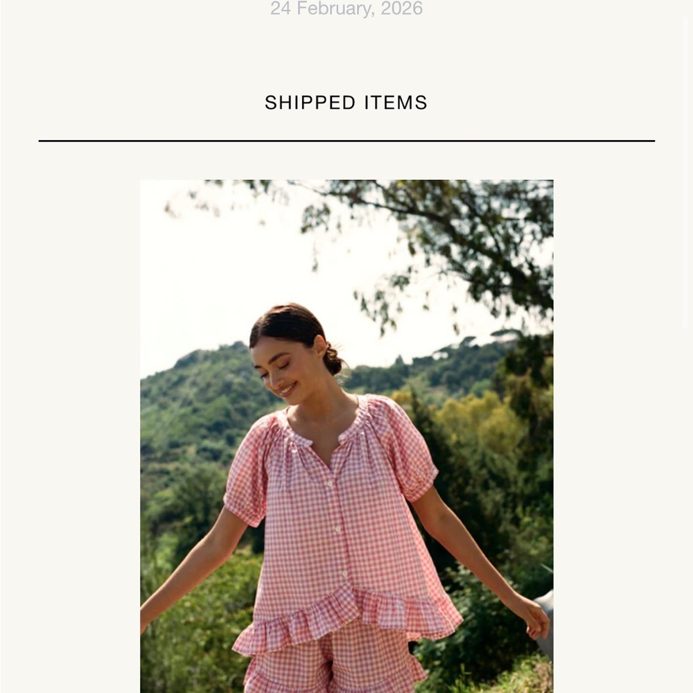 Women's Pink Gingham Short Pajama Set - Brand:
